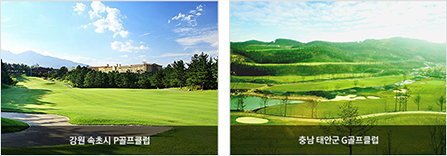 강원 속초시 P골프클럽, 충남 태안군 G골프클럽