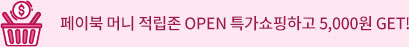 페이북 머니 적립존 OPEN 특가쇼핑하고 5,000원 GET!